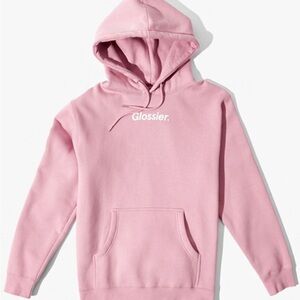 Glossier pink hoodie